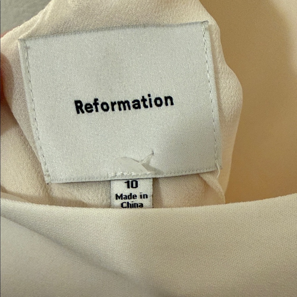 Reformation Nino Dress in Fior Di Latte Cream Strapless Midi Size 10 - Picture 3 of 9